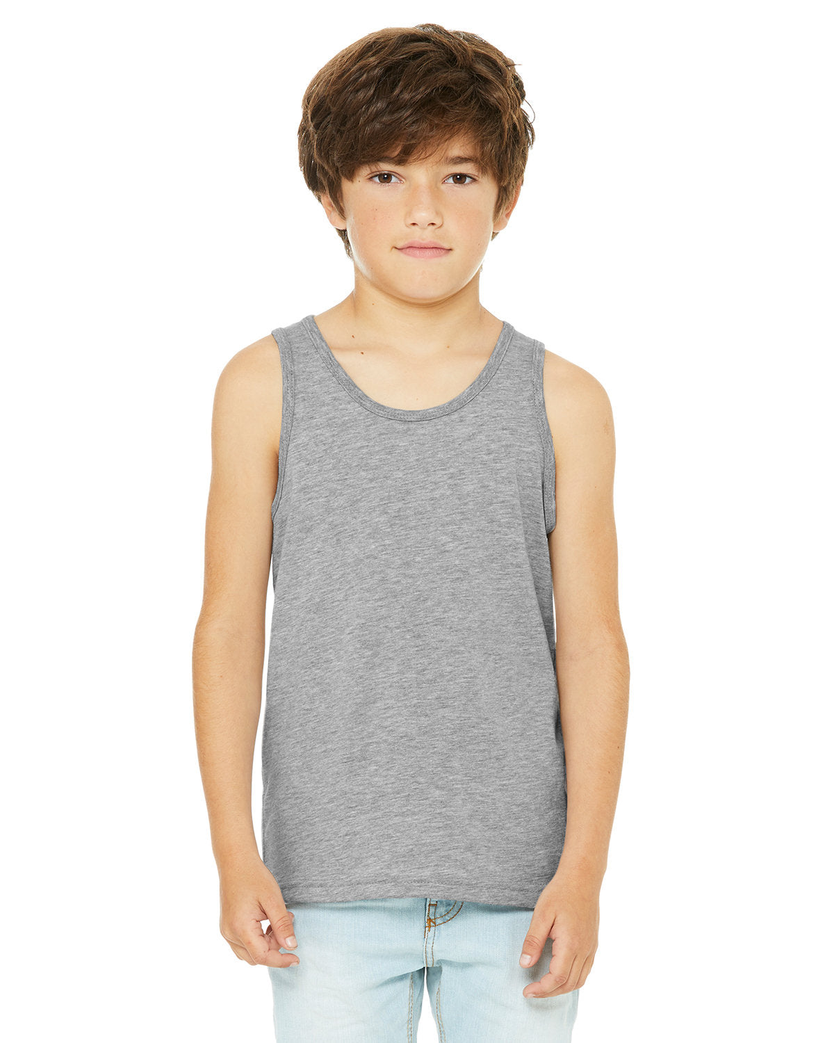 Bella + Canvas 3480Y Youth Jersey Tank Top - Soft Cotton Blend Sleeveless Shirt for Kids & Teens - Perfect for Summer, Sports & Casual Wear