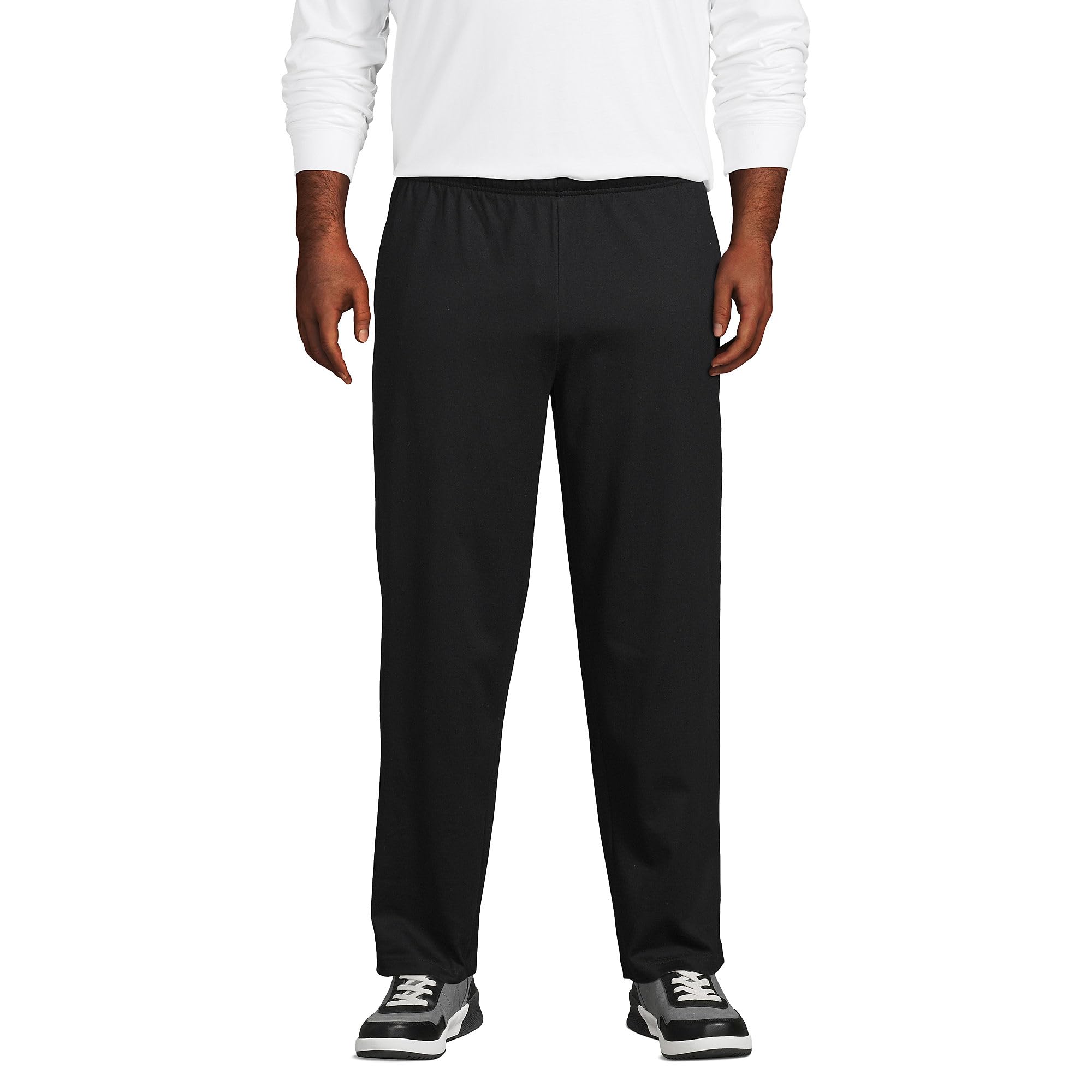 Lands' End Men's Jersey Knit Sweatpants - Comfortable Casual Lounge Pants for Relaxing at Home, Running Errands & Traveling