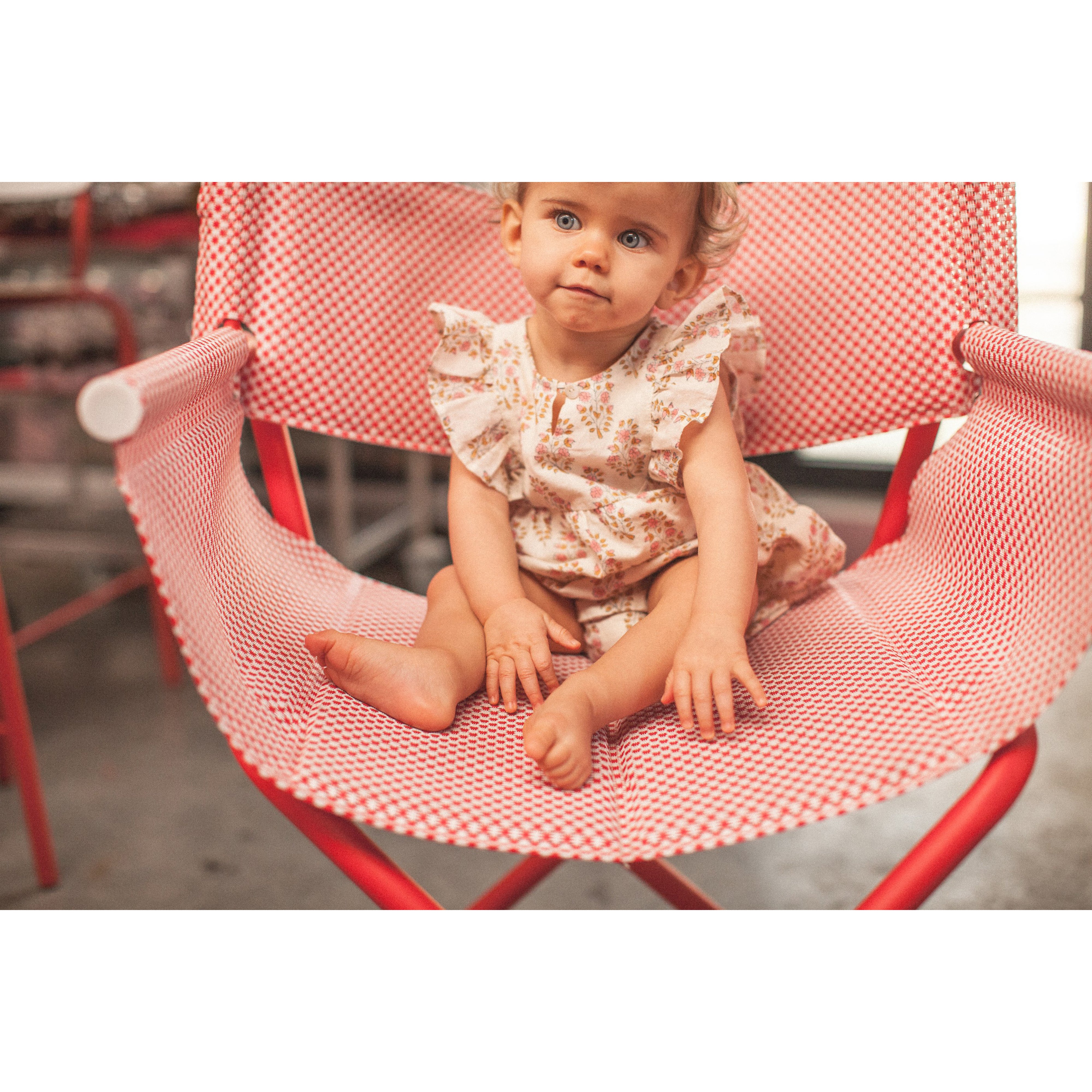 Bonheur du Jour Paris Baby Bb Overall Ecru Rosee - Soft Cotton Baby Romper for Newborns & Infants | Perfect for Playtime, Photo Shoots & Everyday Wear