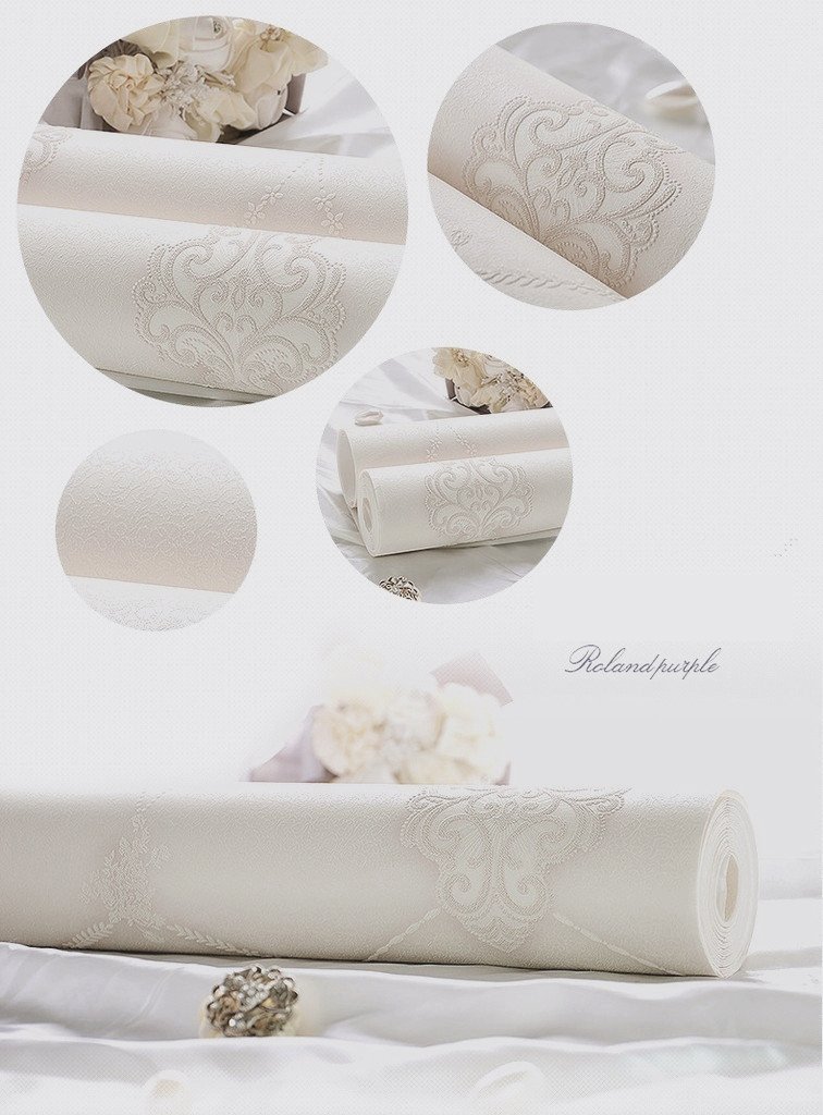 Elegant Damask Wallpaper for Living Room & Bedroom - Non-Woven French Design