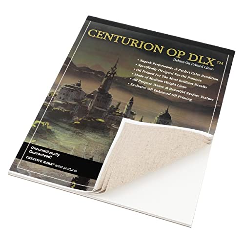 Centurion Deluxe Oil Primed Linen Pad 11x14 Inches - 6 Pack (10 Sheets per Pad) | 11 oz Premium No Bleed Art Paper | Lightweight Travel Sketchbook for Plein Air Painting, Oil & Acrylic Techniques | Perfect for Outdoor Artists & Studio Work