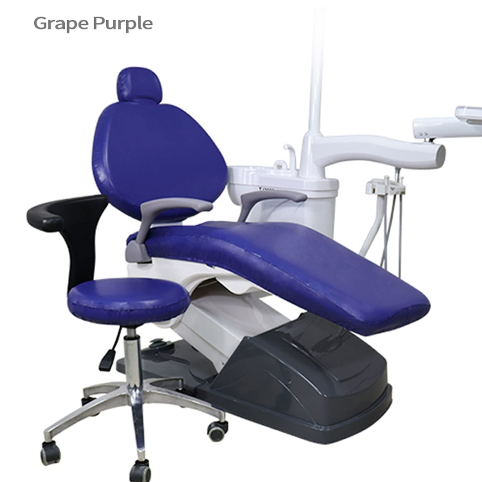 5-Pack Waterproof PU Dental Chair Covers - Easy Clean Dentist Chair Protectors for Dental Clinics & Hospitals (Grape Purple, 2 Sets) - Ideal for Infection Control & Patient Comfort in Dental Practices