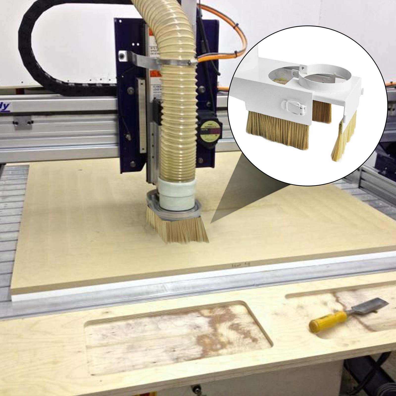 70mm Dust Shoe Brush for CNC Router | Engraving Machine Vacuum Cleaner Accessory | 1M Length Dust Collector | Perfect for Woodworking, Metal Engraving & 3D Carving Projects