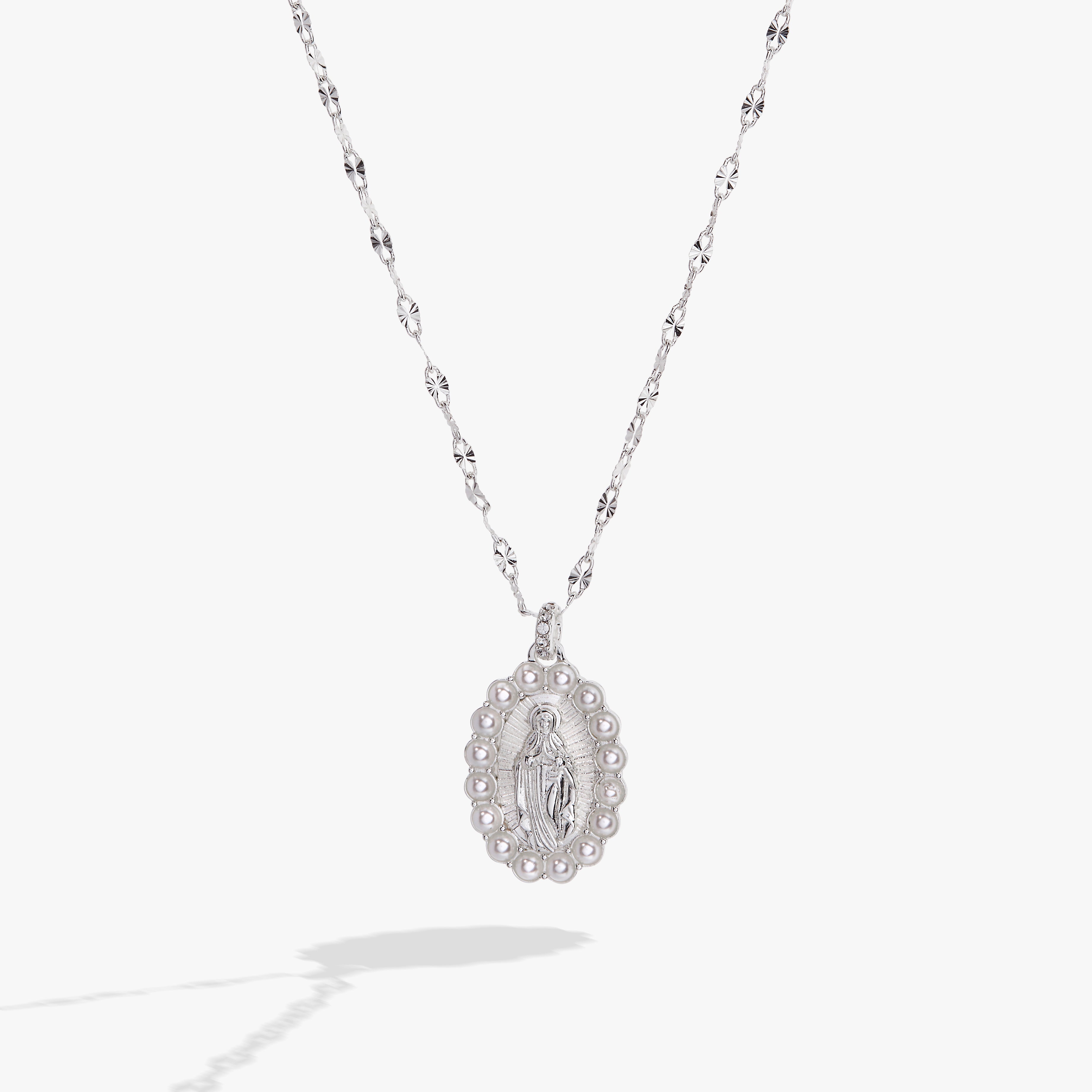 Divine Guides Virgin Mary Pendant Necklace - Religious Jewelry for Women, Sterling Silver Catholic Necklace - Perfect for Church, Prayer & Everyday Wear