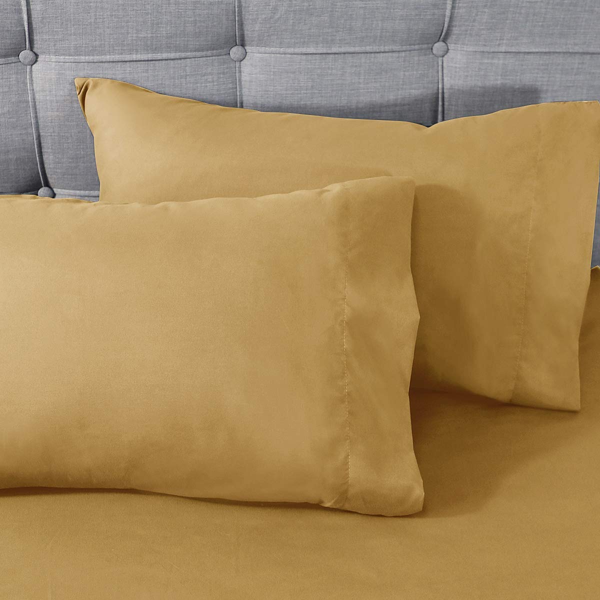 4-Piece California King Size Sheet Set - 800 Thread Count 100% Long-Staple Cotton Bedding, Gold Luxury Deep Pocket (21