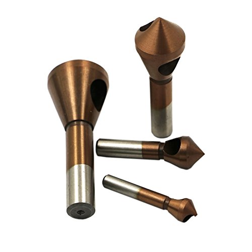 HSS CO M35 Countersink Deburring Drill Bit - High Speed Steel Metal Taper Chamfering Tool for Stainless Steel, Hole Saw Cutter - Round Shank Handle (10mm, 15mm, Brown) - Perfect for Metalworking, Woodworking, and DIY Projects