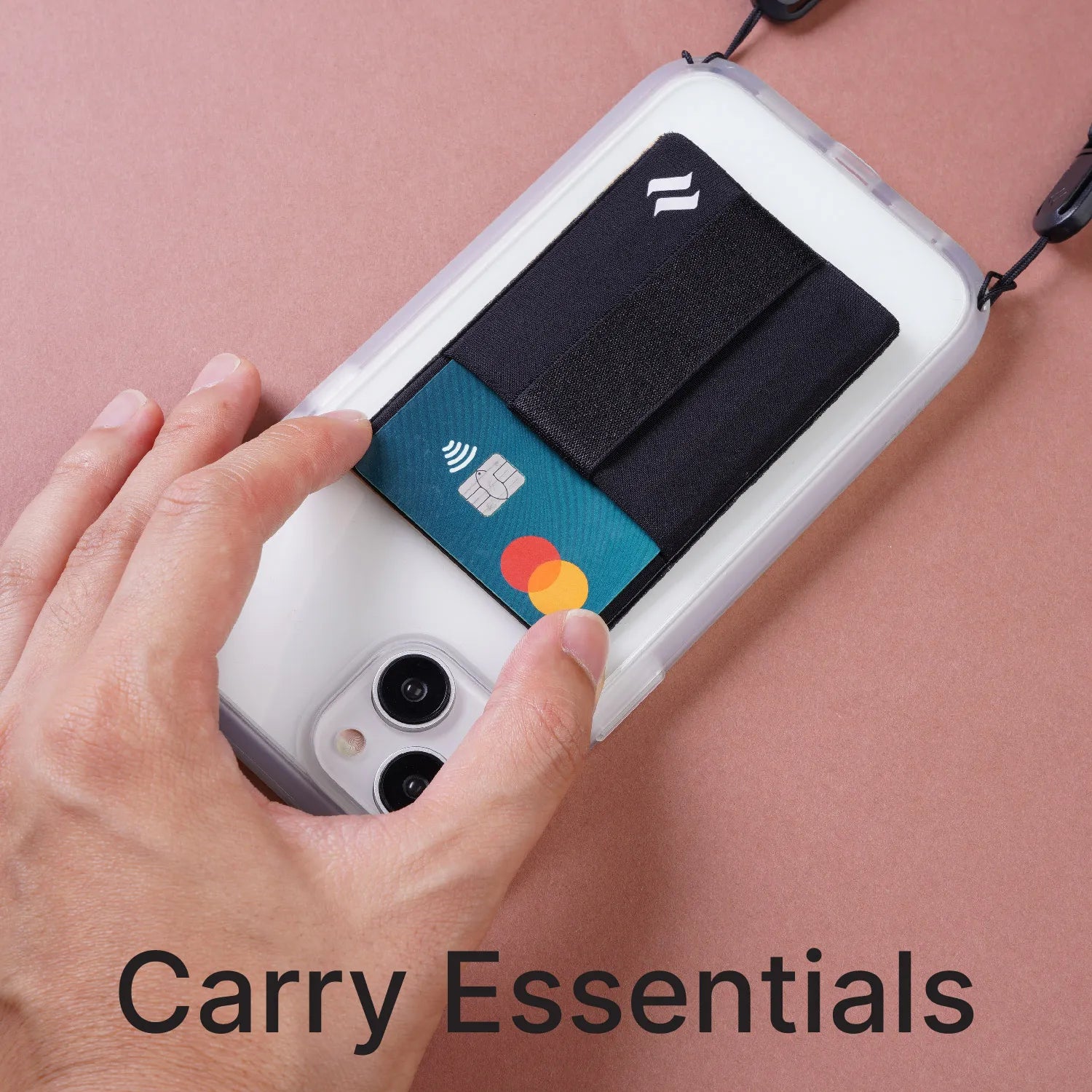 Stick On Wallet with Shoulder Strap - Secure Hands-Free Phone Wallet for iPhone & Android - Perfect for Running, Travel & Everyday Use