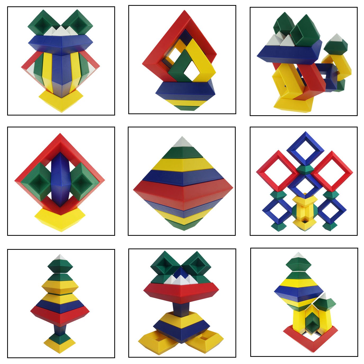 3D Pyramid Stacking Toy Building Blocks - Brain Teaser Puzzle for Kids & Adults - Creative Preschool Learning STEM Toys - Toddler Building Blocks for 3+ Year Old Boys & Girls - Perfect for Classroom, Birthday Gifts & Family Game Night