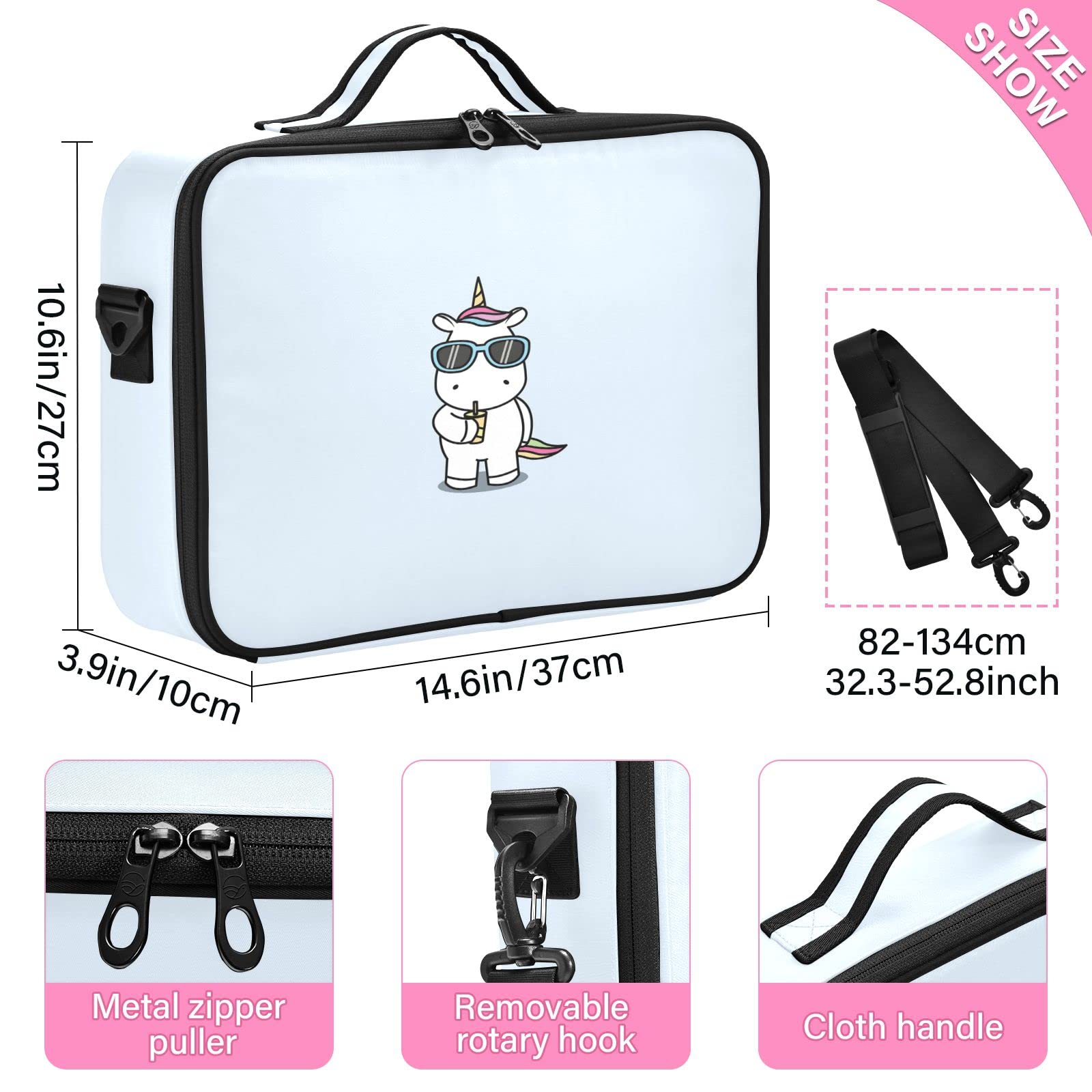 Cute Unicorn Makeup Bag for Women - Waterproof Travel Cosmetic Organizer with Portable Storage | Perfect for Travel, Gym, and Daily Makeup Organization