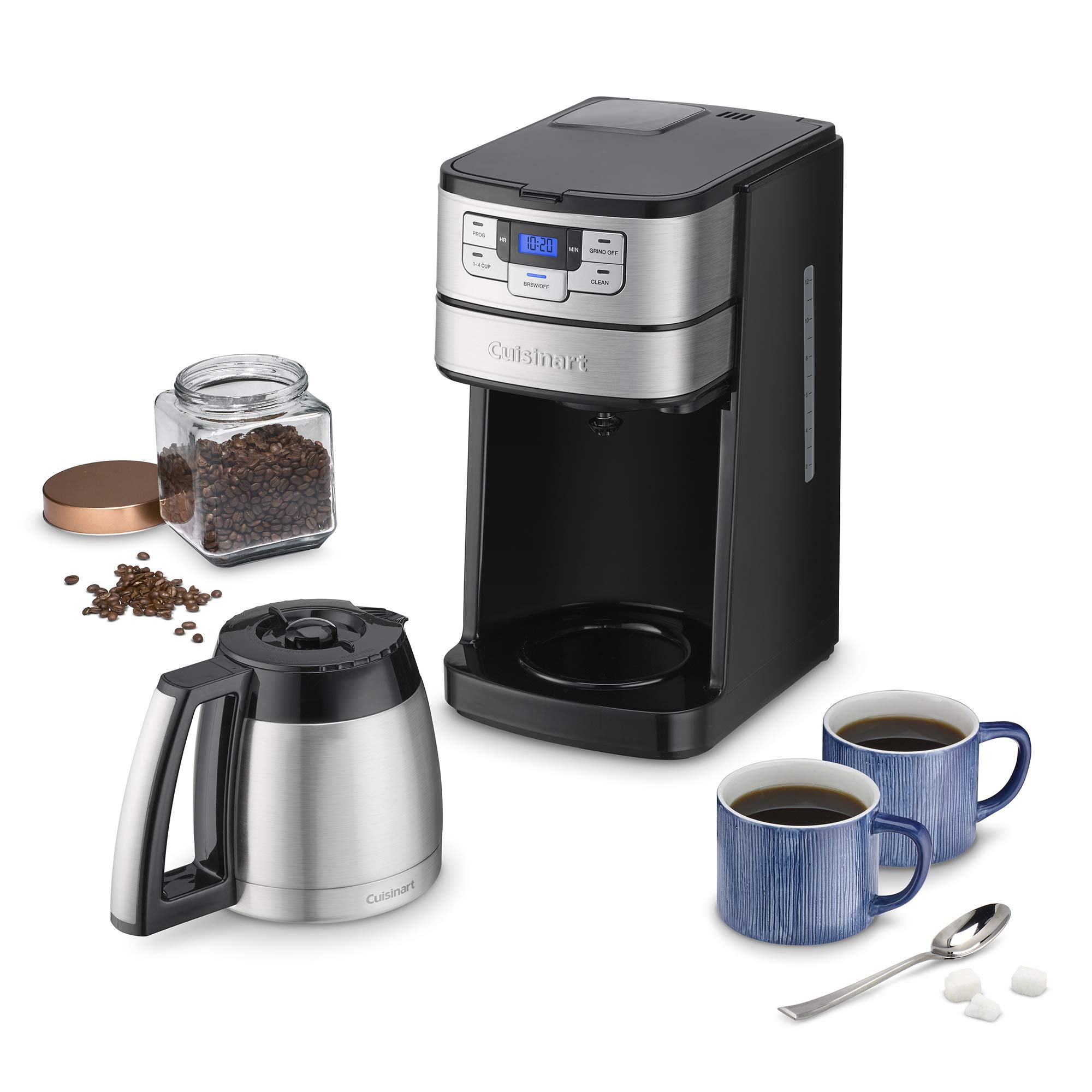 Cuisinart DGB-450C Automatic Grind & Brew 10-Cup Thermal Coffee Maker - Fresh Ground Coffee Machine with Programmable Timer for Home, Office & Kitchen Use