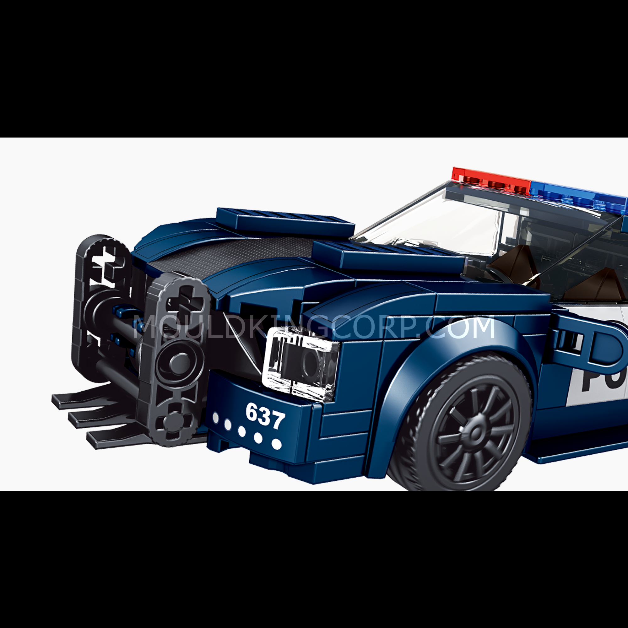 Mould King 27002 The Barricade Police Mini Sports Car Building Set - 356 PCS STEM Toy for Kids & Adults | Perfect for Creative Play, Gift Giving & Collector Display
