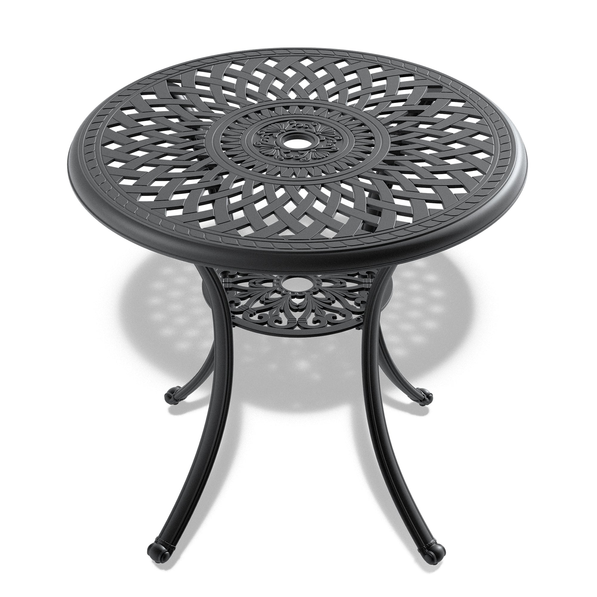 3-Piece Cast Aluminum Patio Furniture Set with Cushions (Random Colors) - Outdoor Dining & Lounge Set for Garden, Poolside, and Backyard Relaxation