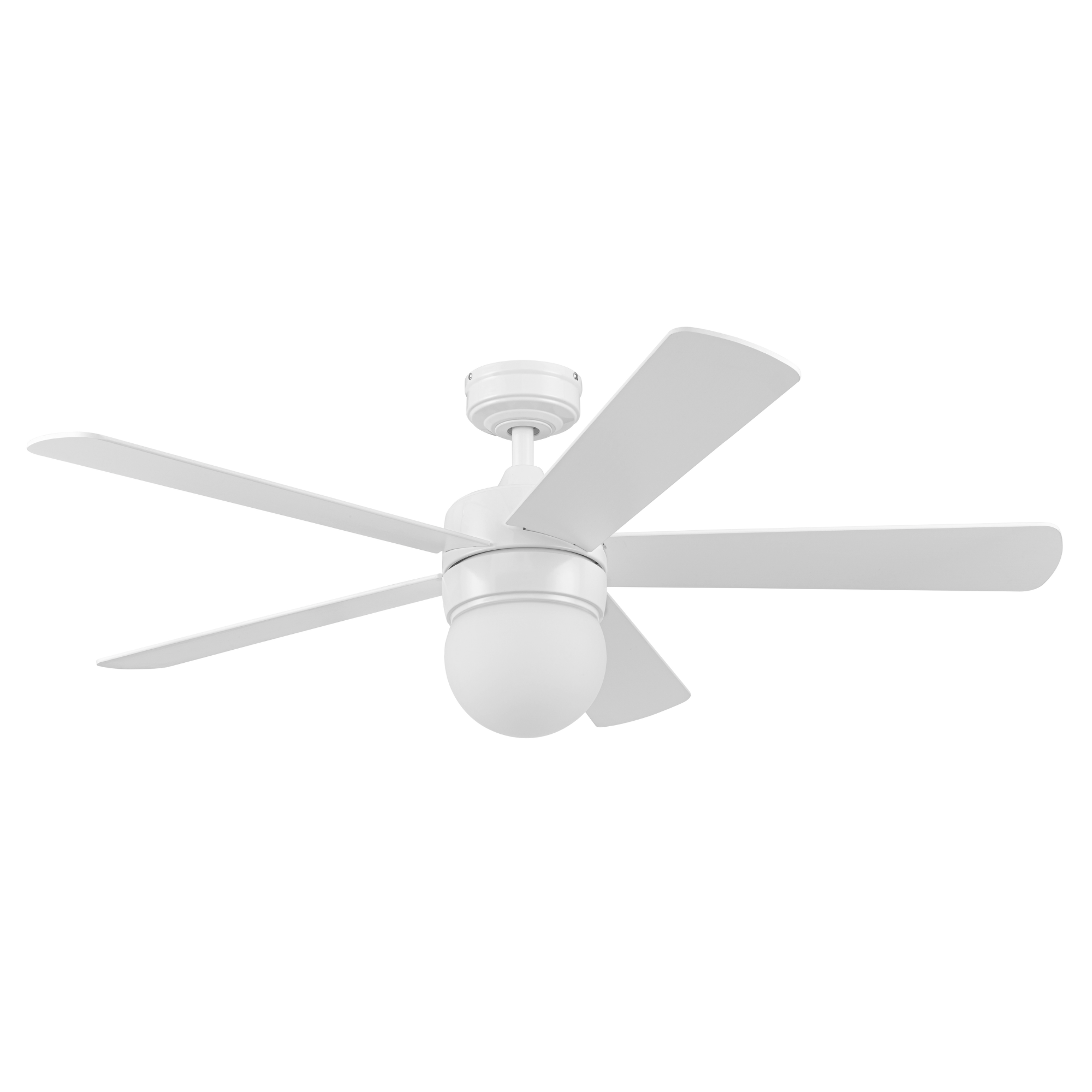 52 Inch Ardrey Kell White Remote Control Ceiling Fan with Light Kit - Quiet Reversible Motor for Bedroom, Living Room, and Office
