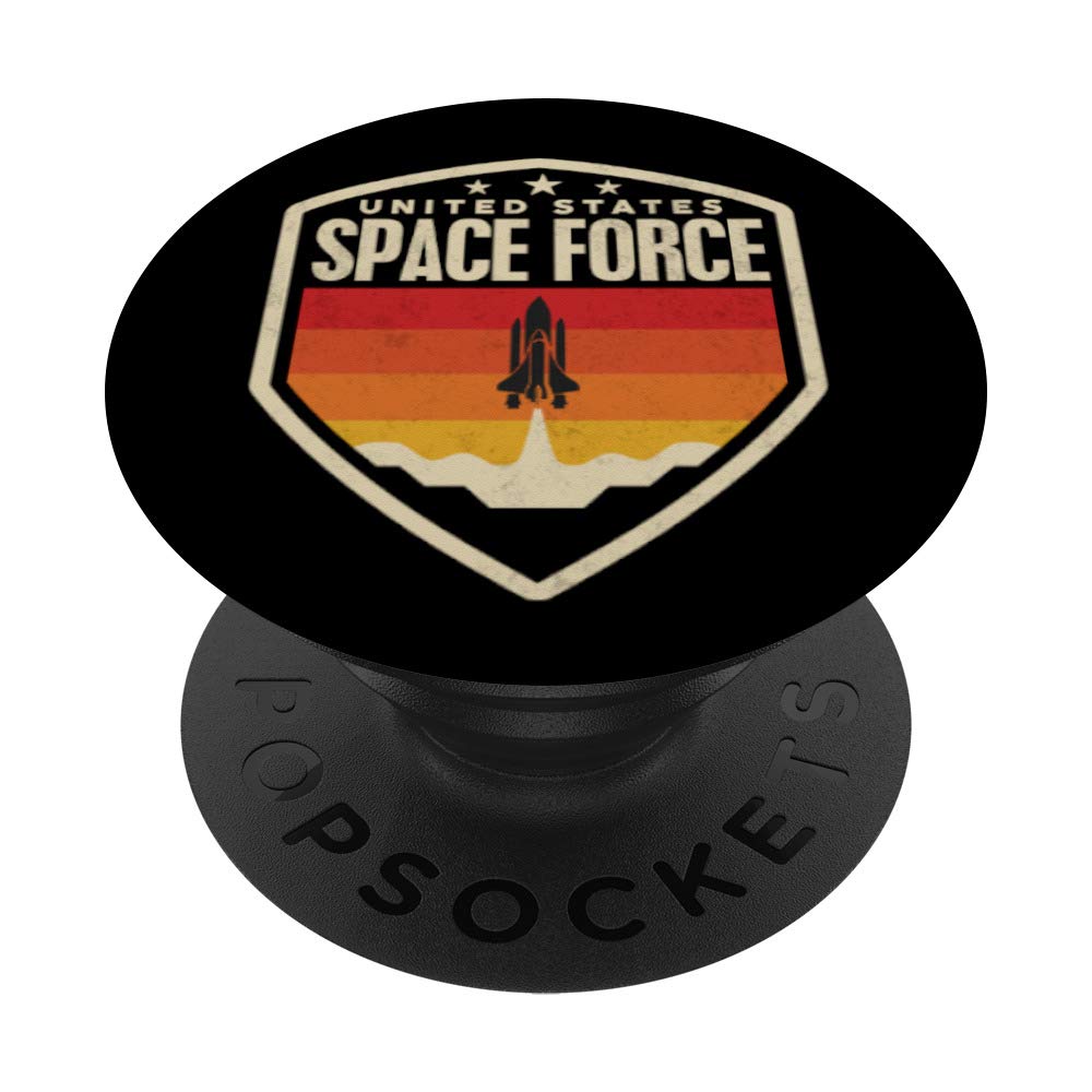 Space Force Retro Vintage T-Shirt - Patriotic Trump USA Design - PopSockets Phone Grip & Stand for iPhone, Samsung & Tablets - Perfect for Everyday Use, Travel & Work