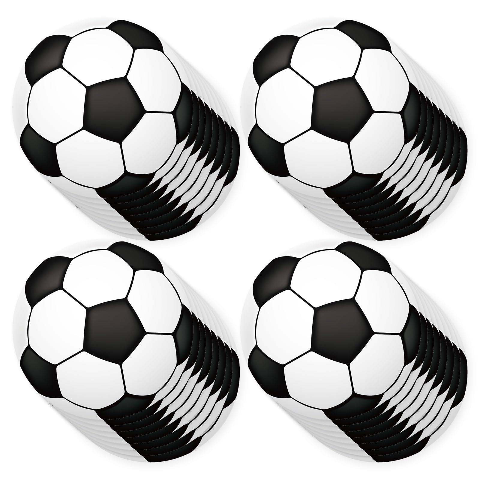 AnyDesign 50Pcs Soccer Ball Paper Cutouts - Football Party Decorations, Bulletin Board Supplies with 100 Glue Dots - Perfect for Sports Birthday Parties, Classroom Decor & Soccer Theme Events