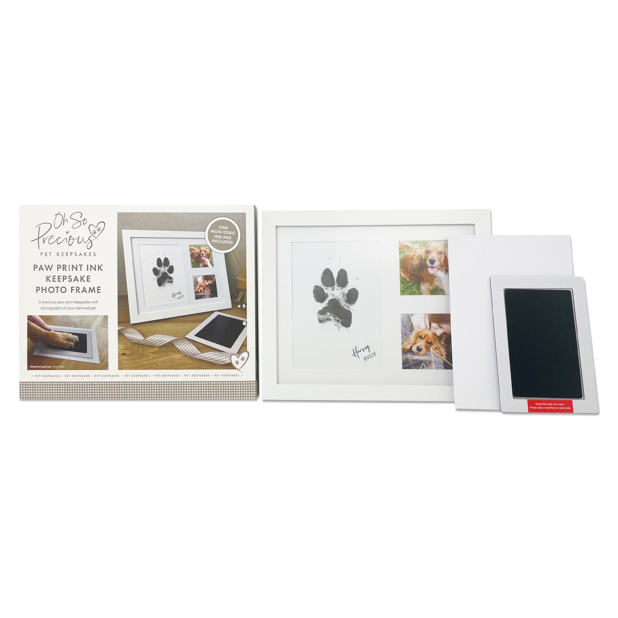 Custom Paw Print Ink Keepsake Photo Frame Kit for Pet Memorials - Perfect for Dog & Cat Lovers, Memorial Gifts & Home Decor