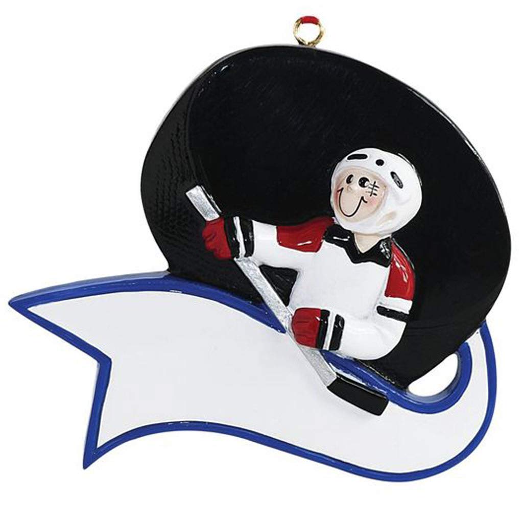 Custom Ice Hockey Christmas Ornament 2024 - Personalized Hockey Player Gift with Engraved Name - Perfect for NHL Fans, Team Players & Holiday Decorations
