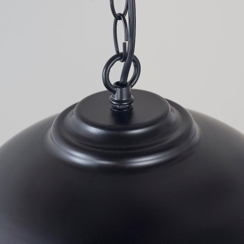 Coleman Gloss Black & Gold Leaf Finish Pendant Ceiling Light - Modern Chandelier for Dining Room, Kitchen Island & Bedroom Lighting