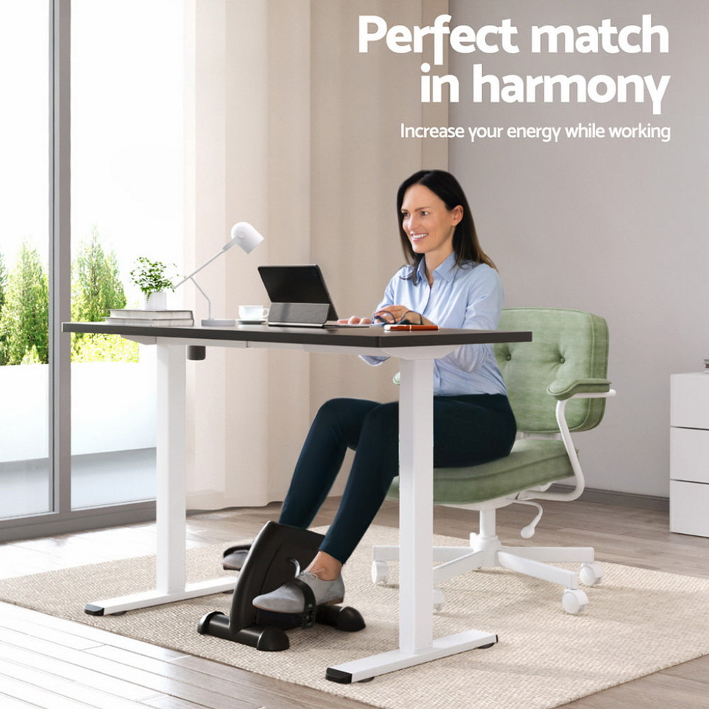 140cm Artiss Electric Height Adjustable Standing Desk with Mini Pedal Exercise Bike - Ergonomic Home Office Workstation for Remote Work & Fitness