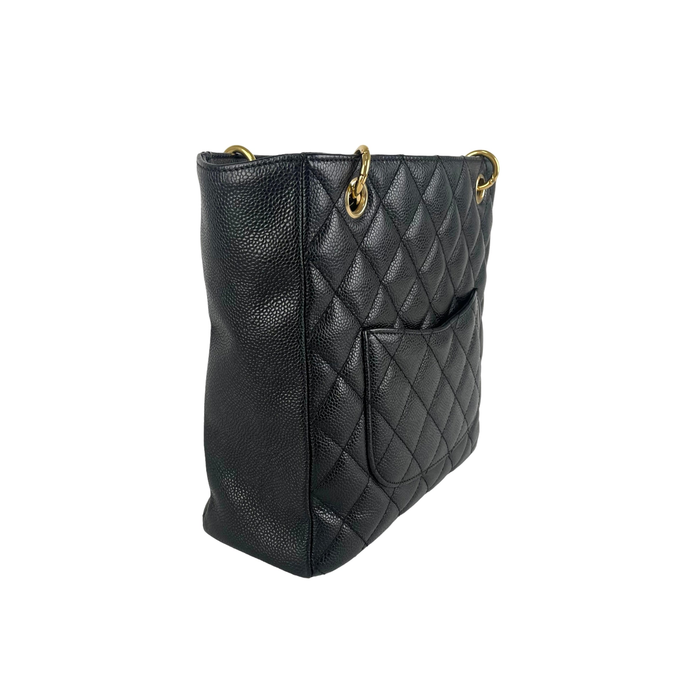 Chanel Quilted PST (Petit Shopping Tote) Handbag in Black - Luxury Designer Crossbody Bag for Women, Perfect for Shopping, Travel & Everyday Use