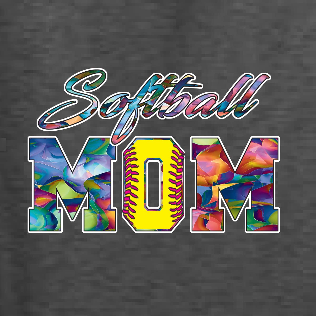 Wild Bobby Colorful Softball Mom Hoodie - Unisex Graphic Sweatshirt for Mother's Day Gifts - Perfect for Baseball Games, Team Spirit & Casual Wear