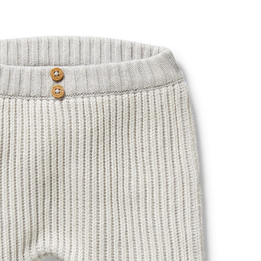 Organic Knitted Leggings - Grey Melange & Oatmeal Colors | Soft, Stretchy & Comfortable for Yoga, Workouts & Lounge Wear