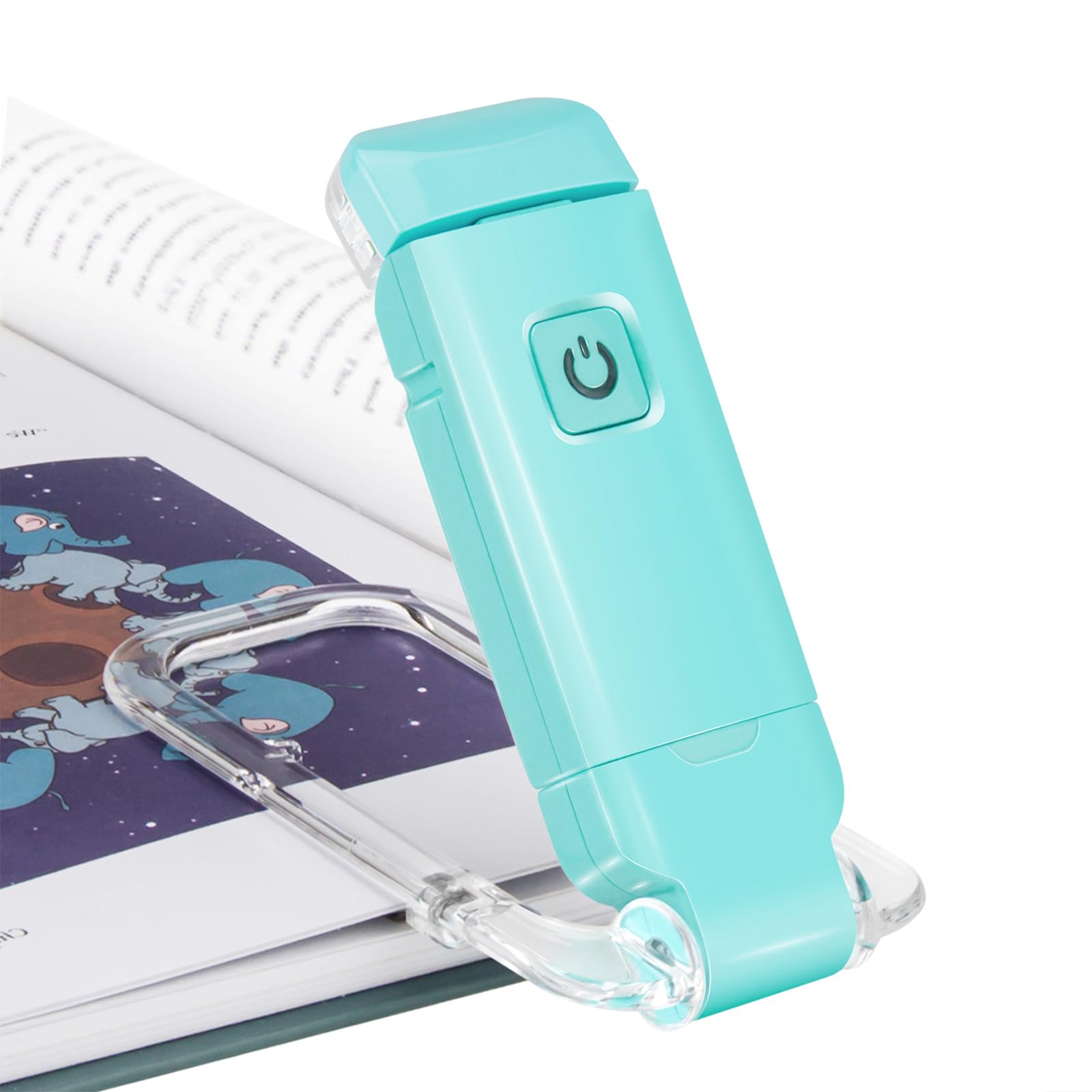 BIGMONAT USB Rechargeable LED Book Light - Adjustable Brightness Clip-On Reading Light for Books in Bed, Kids & Adults | Eye Protection Bookmark Light with 3 Lighting Modes (Blue) - Perfect for Night Reading, Studying & Travel