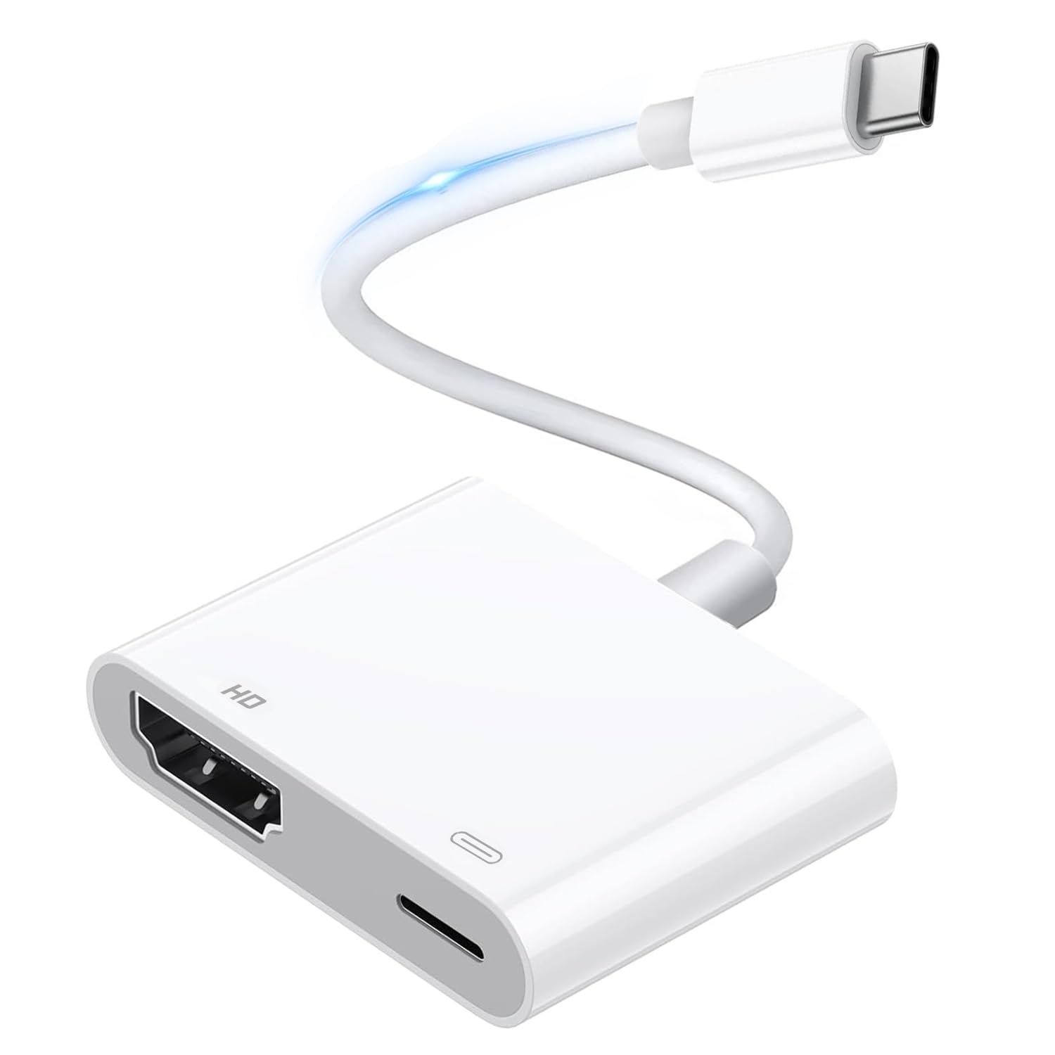 MFi Certified USB C to HDMI Adapter - 4K Digital AV Multiport Converter for iPhone 15/16, iPad Pro, MacBook, Pixelbook, Samsung Galaxy S24/S23/S22 - Watch Movies on TV, Presentations & Gaming