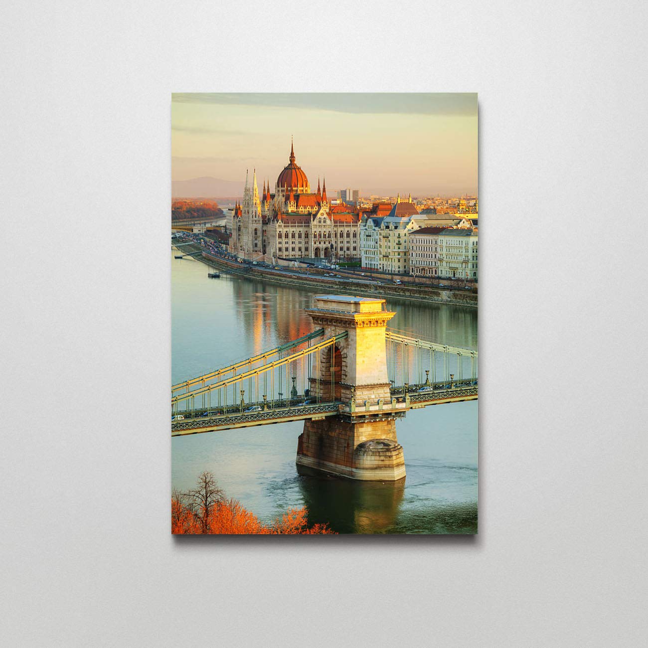 Sunrise Canvas Print Wall Art - Budapest Cityscape at Dawn - 12x16 Inch Home Decor for Bedroom & Living Room - Perfect for Modern Interior Design & Housewarming Gifts