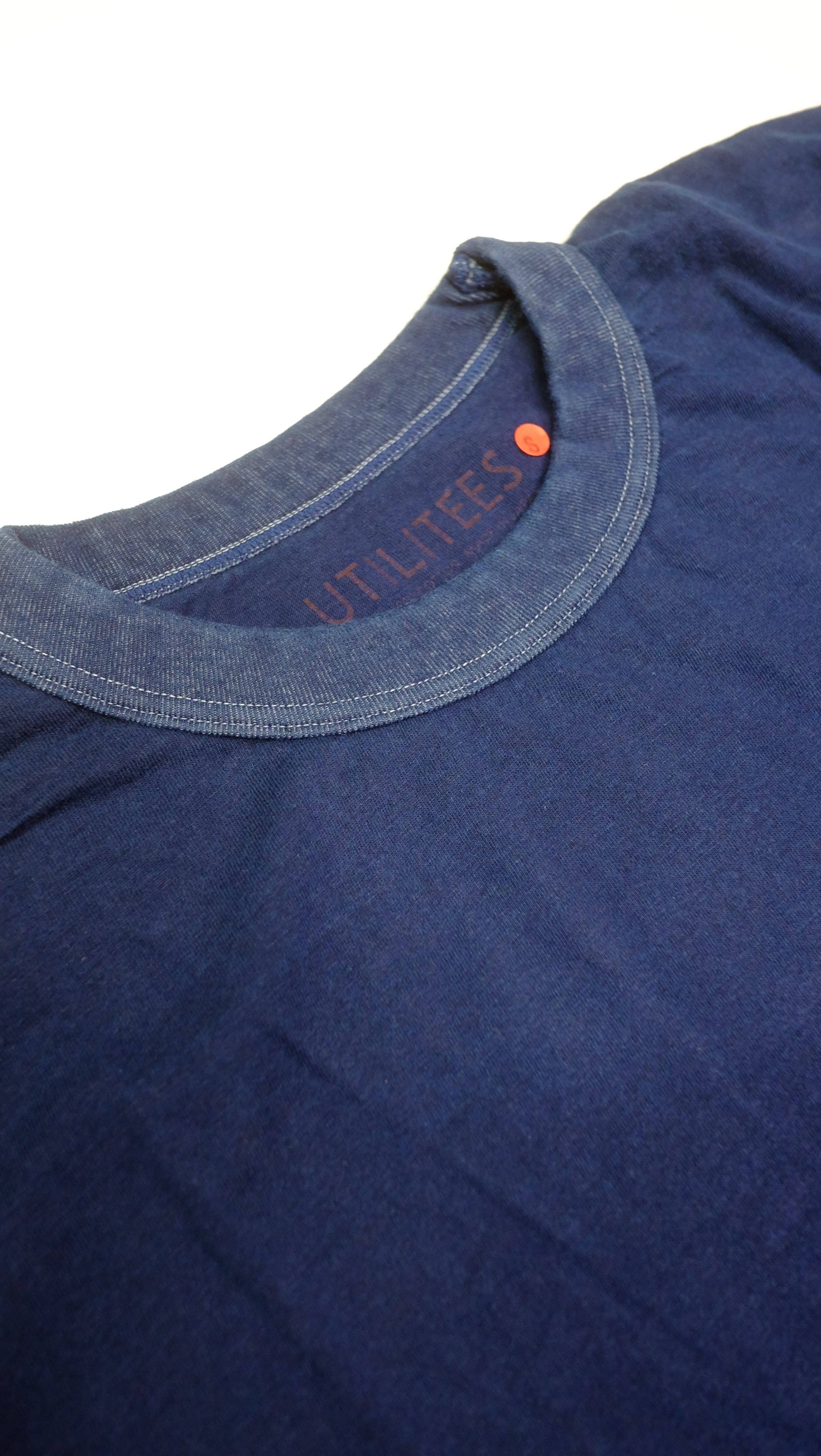 Utilitees 5.5oz Loopwheel Crew Neck T-Shirt - Pure Indigo Dye (Iron Heart Inspired) | Premium Cotton Tee for Casual Wear & Street Style