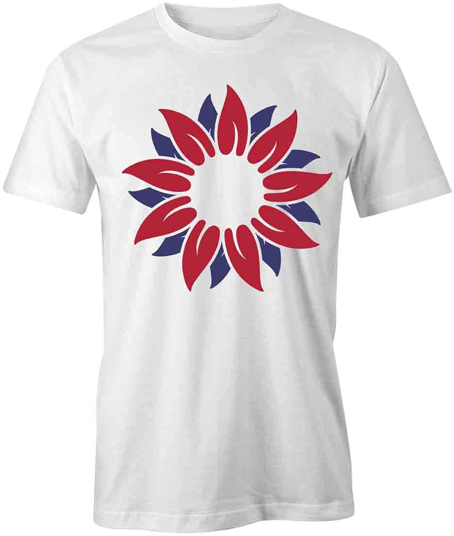 Red and Blue Sunflower Graphic T-Shirt for Men & Women | Soft Cotton Printed Tee | Casual Summer Outfit, Festival Wear, Gift Idea