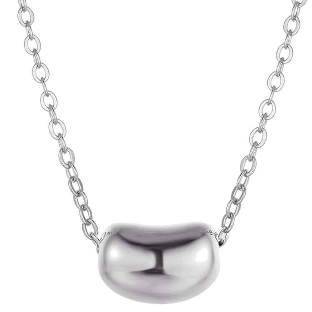 Stainless Steel Coffee Bean Necklace - Elegant Collar Jewelry for Coffee Lovers