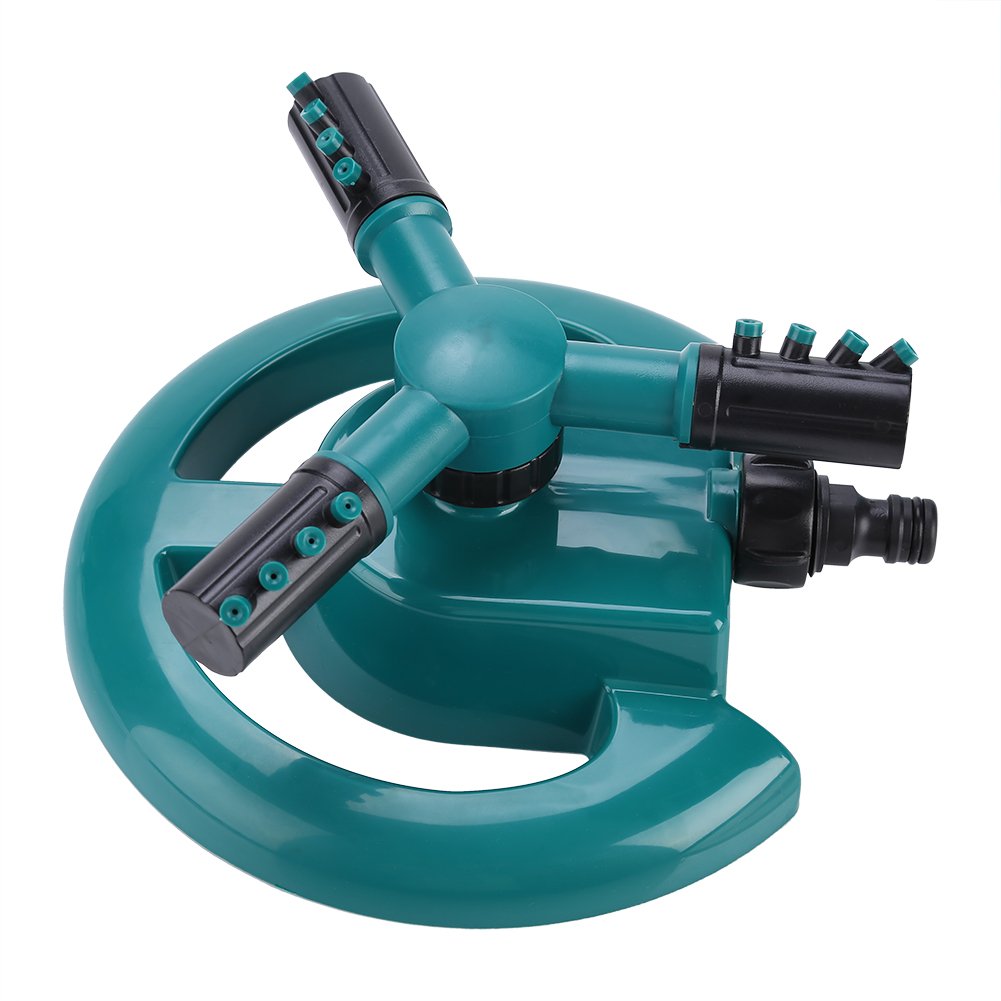 **Delaman 360° Rotating Adjustable Lawn Sprinkler – Automatic Garden Water Irrigation System with 3 Nozzles – Green – Perfect for Lawns, Gardens, and Outdoor Watering**