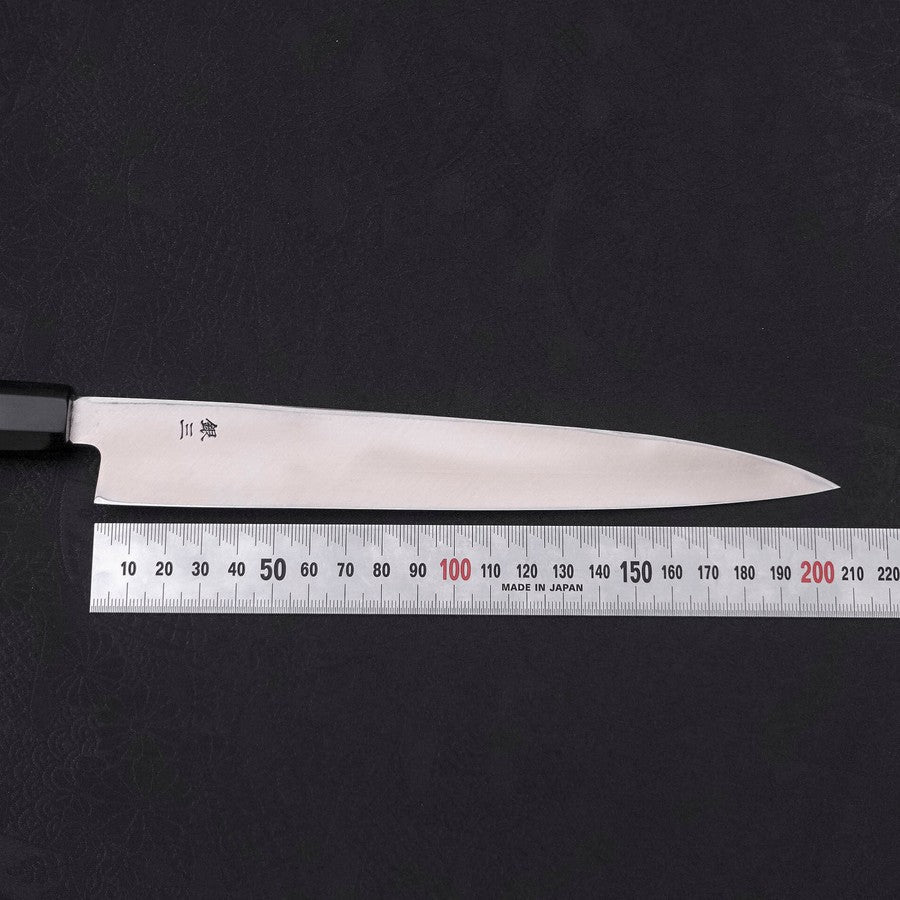 Premium Yanagiba Sushi Knife - Left Hand Silver Steel #3 Kasumi Buffalo Ebony Handle 210mm - Perfect for Sushi Chefs & Japanese Cuisine Lovers