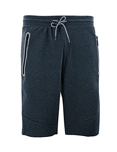 Luxe Theory Men's Athletic Shorts with Drawstring & Zipped Pockets - Breathable Soft Jersey Fabric for Gym, Running, Workout & Casual Wear