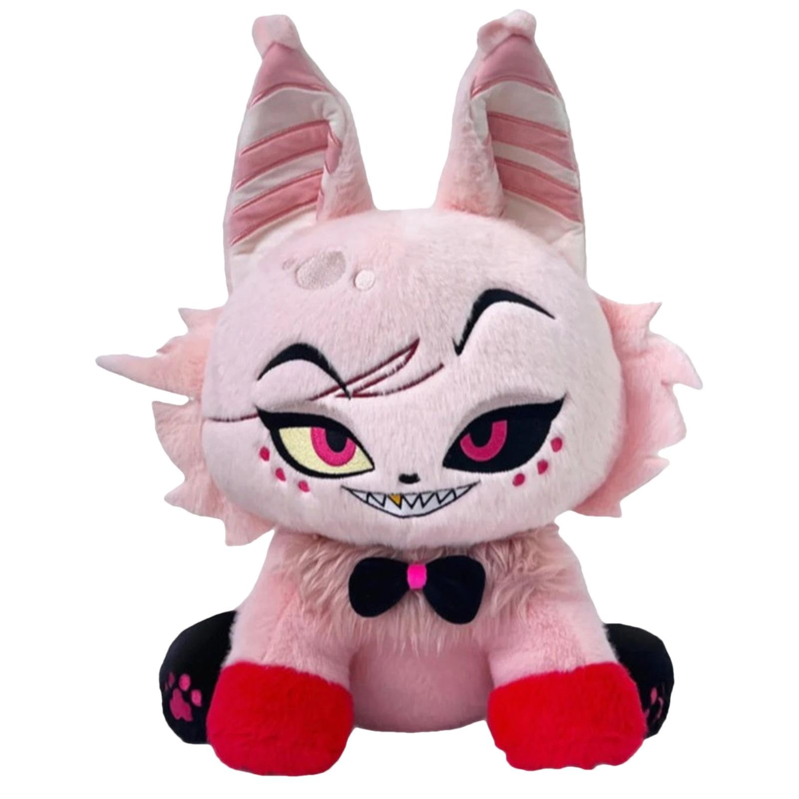 Hazbin Hotel Plush Toy - 9.8 Inch Hell Inn Angel Cat Stuffed Animal, Anime Character Soft Decorative Pillow, Cute Gift for Sofa & Bedroom Decor - Perfect for Anime Fans, Collectors and Home Decoration