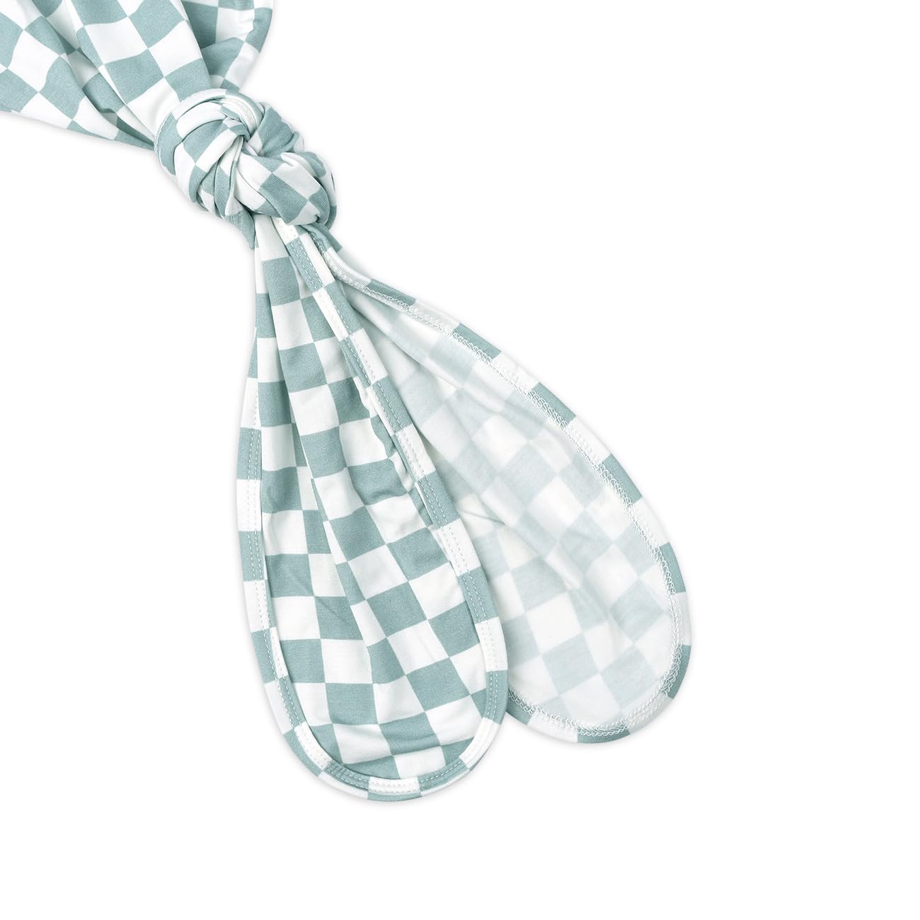 Soft Bamboo Viscose Checkered Knotted Gown for Newborn Baby - Cozy Infant Sleeper with Mittens for Baby Girls & Boys - Perfect for Home, Hospital & Photo Shoots