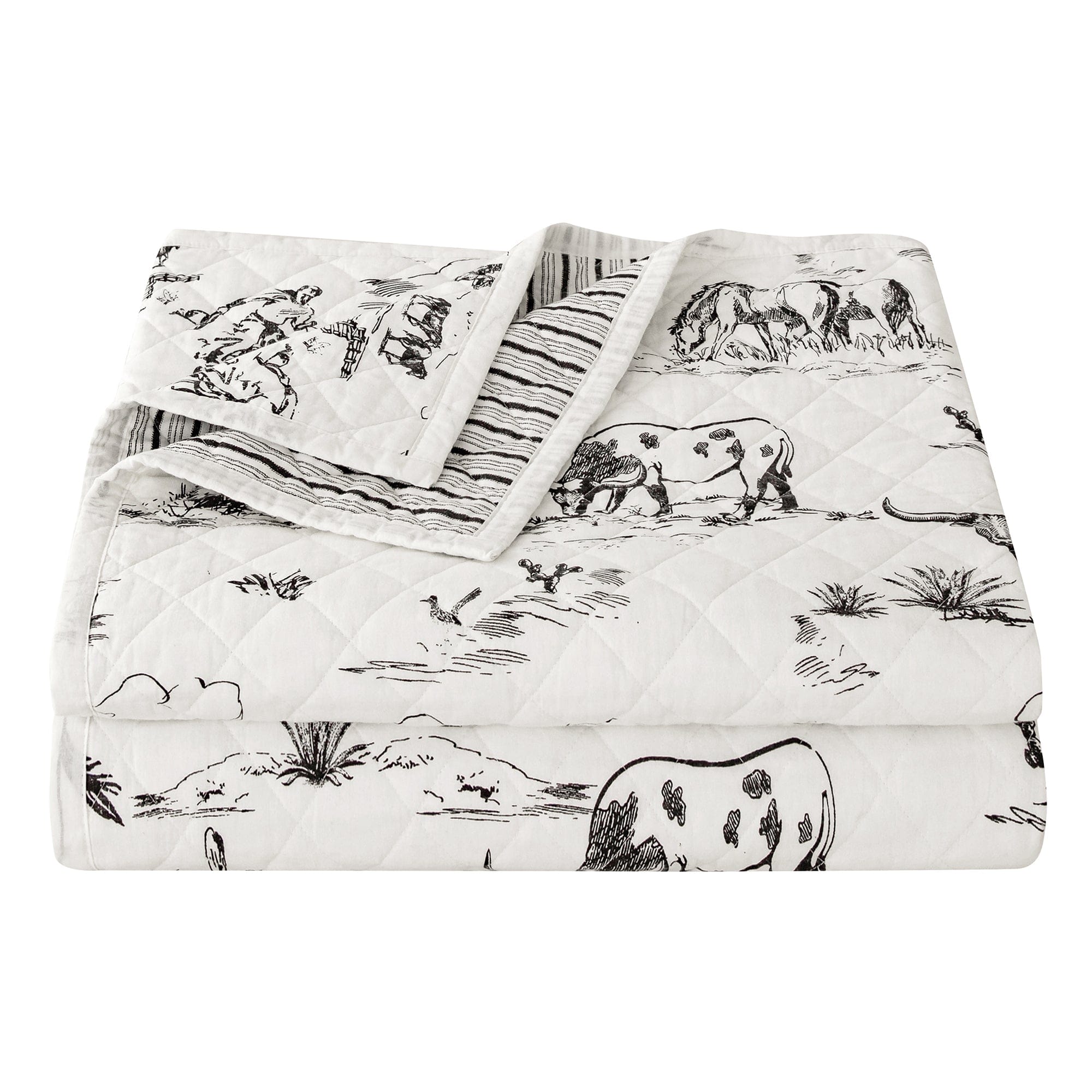 Ranch Life Printed Reversible Quilt Set - Western Farmhouse Bedding for Queen Size Beds - Perfect for Farmhouse Decor, Guest Rooms & Cozy Cabin Retreats