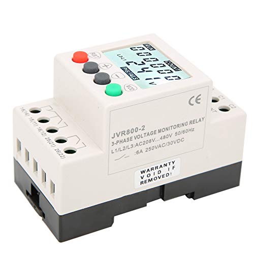 Gransun 3 Phase Voltage Protection Relay - Over/Under Voltage Monitor with Time Delay Output | Industrial Electrical Equipment Protection | Perfect for Power Grids, Generators & Motor Control Systems