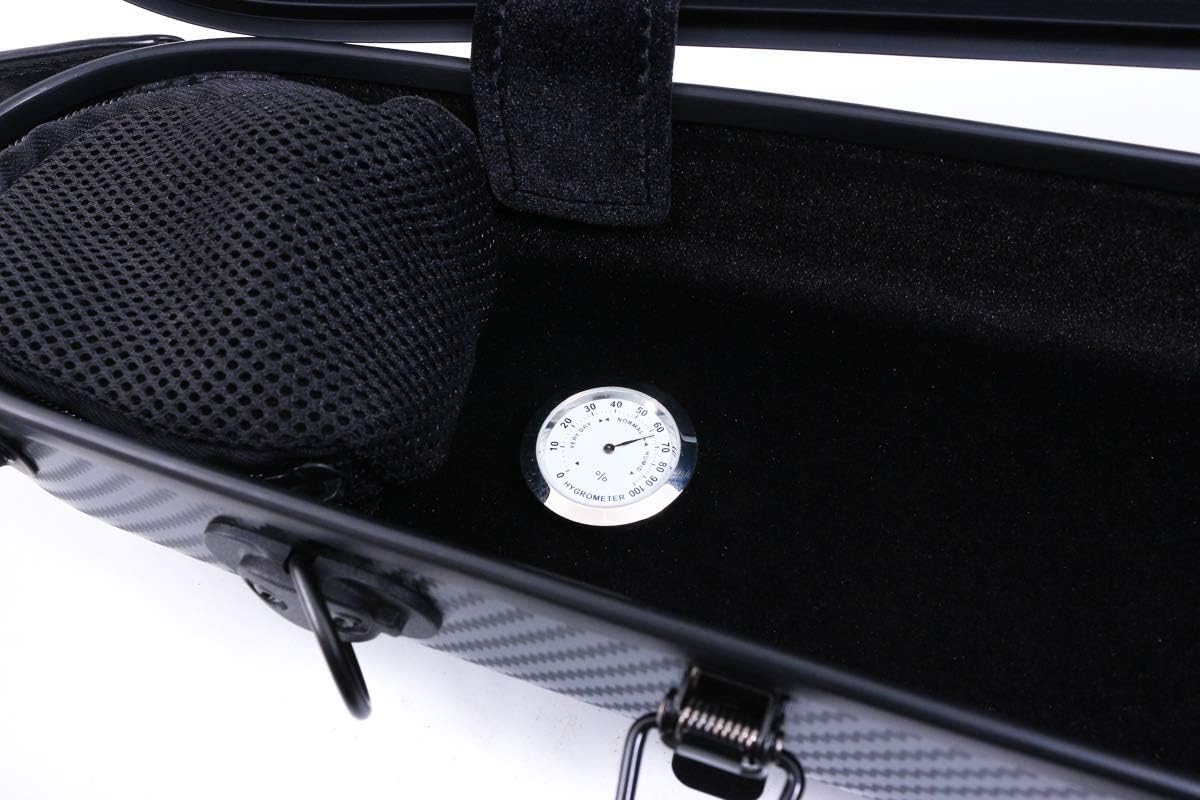 Premium 3/4 & 4/4 Size Carbon Fiber Violin Case - Lightweight Hard Shell with Adjustable Back Straps, Durable Black Violin Box for Professional Musicians & Students - Perfect for Travel, Performances & Storage