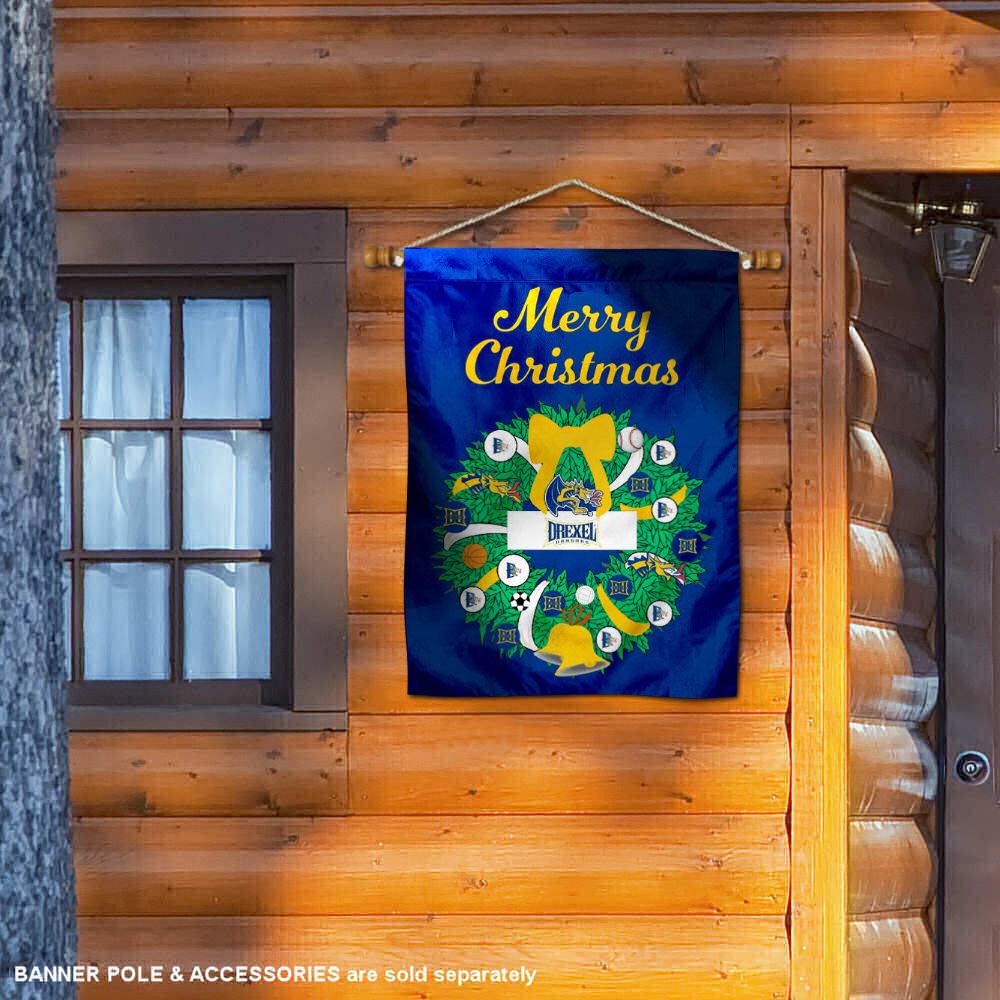 Drexel Dragons Happy Holidays Christmas Banner Flag - Perfect for Home Decor, School Spirit, and Festive Celebrations