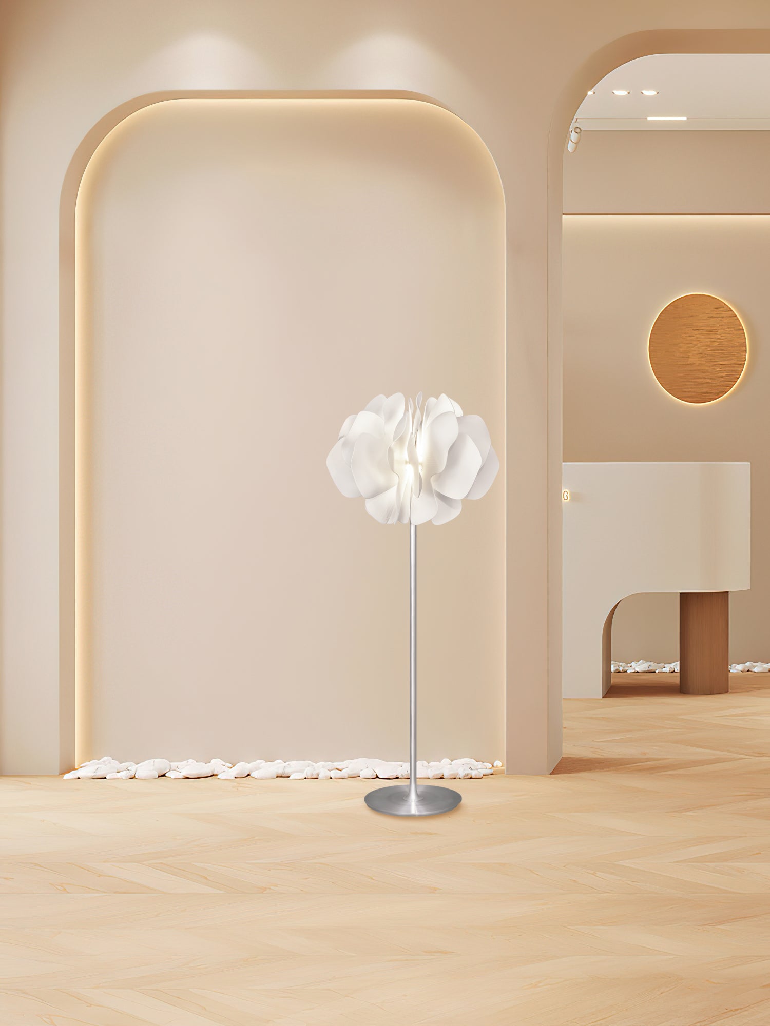 Modern Acrylic Flower Floor Lamp - Elegant Home Decor Lighting for Living Room, Bedroom, or Office - Soft Ambient Light with Adjustable Brightness