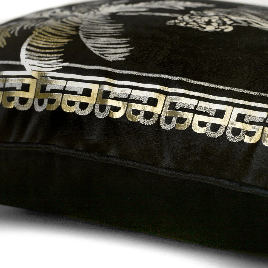 Laurence Llewelyn Bowen Black Tiger Print Decorative Throw Pillow Cushion - Luxury Home Decor for Sofa, Bedroom & Living Room