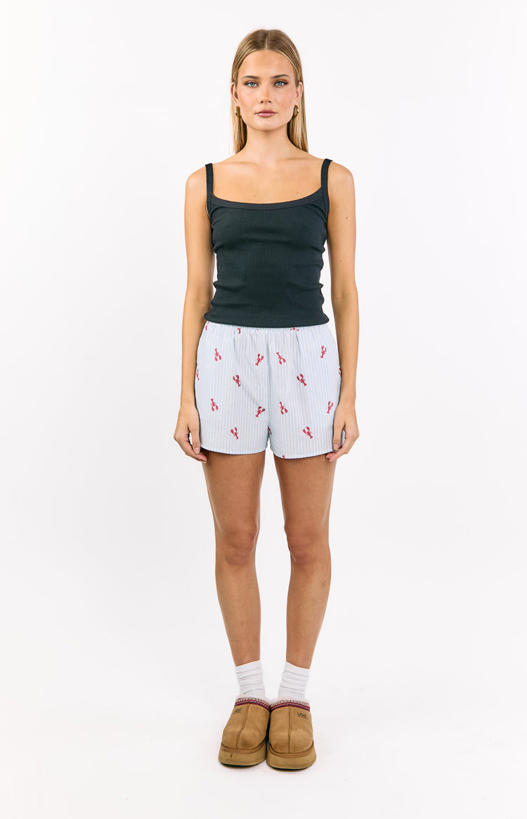 Alexea Women's Lobster Print Pajama Shorts - Soft Sleepwear & Lounge Shorts for Summer Nights, Beach Vacations, and Relaxing at Home