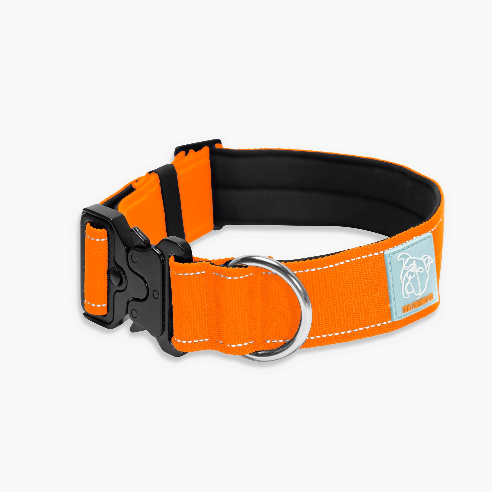 Tactical Dog Collar - High Visibility Orange Reflective Pet Collar for Large Dogs | Durable Nylon Military Grade Collar for Walking, Hiking & Outdoor Adventures