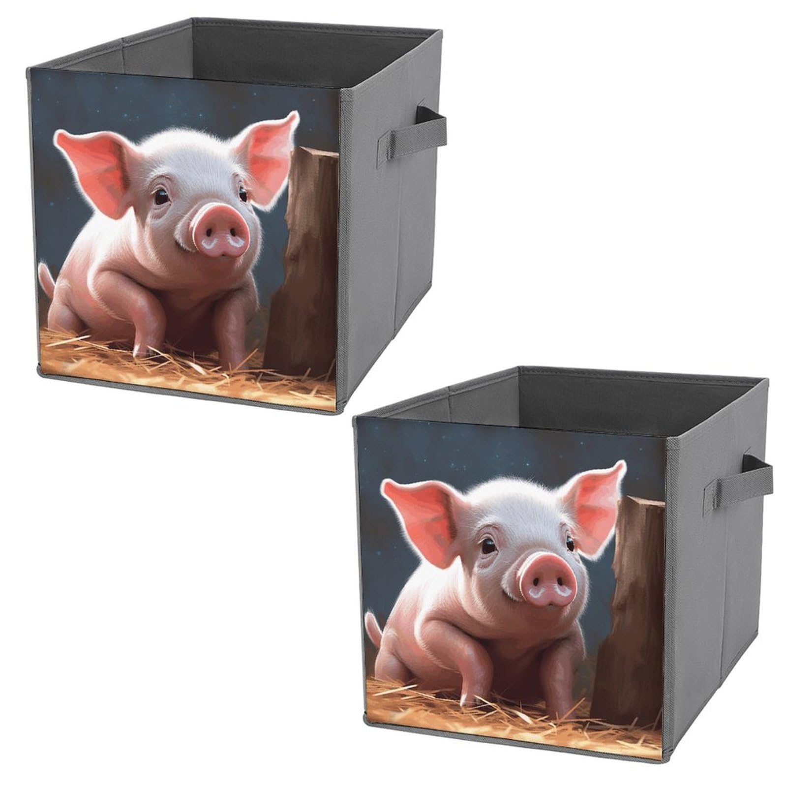 Foldable Storage Box with Cute Pig Print - Large Capacity Organizer for Closet, Bedroom & Home - Perfect for Toys, Blankets & Seasonal Items