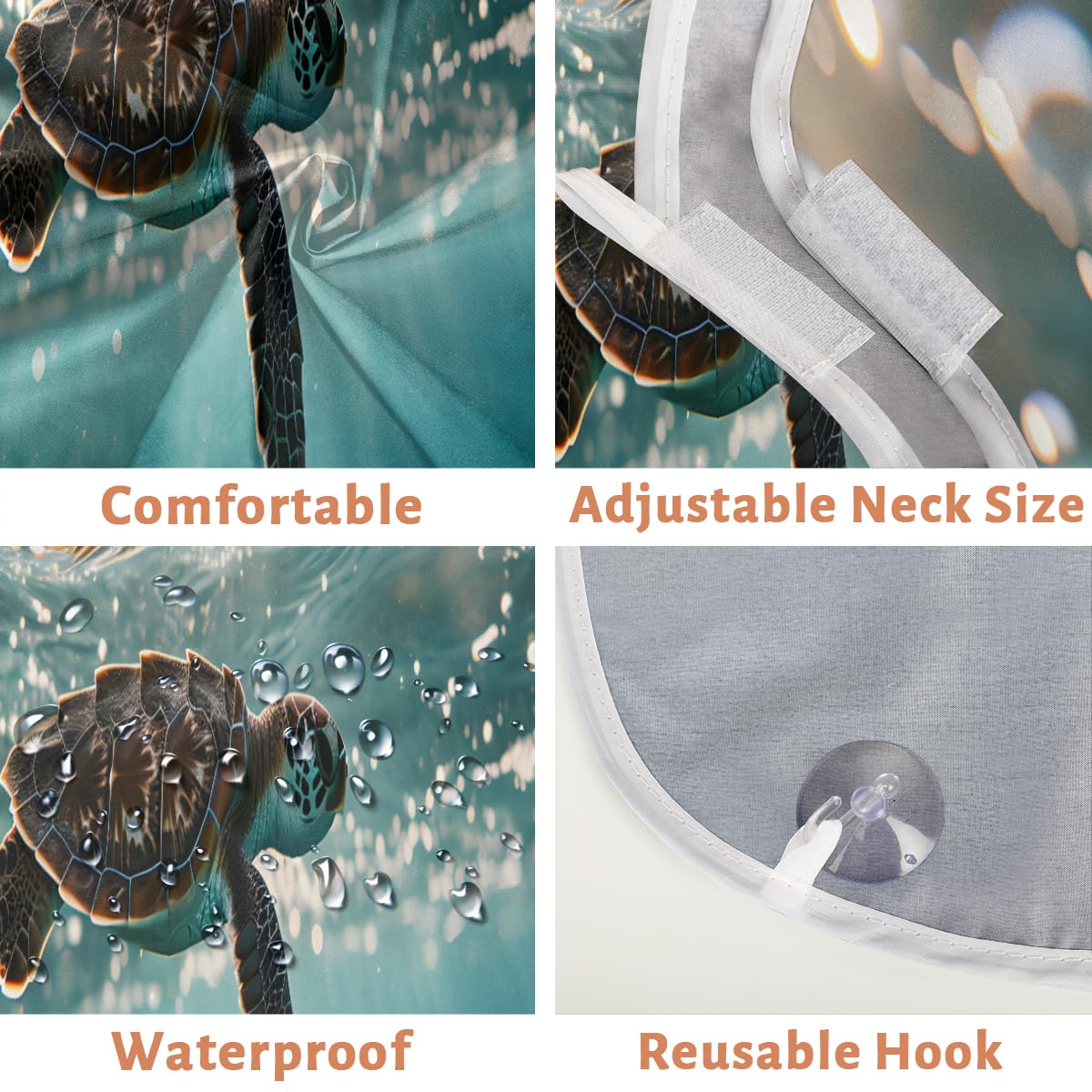 **Men's Waterproof Beard Shaving Bib & Hair Dye Apron - Artist & Barber Cape for Sink Cleanup - Perfect for Trimming, Styling & Makeup (Great Gift for Barbers & DIY Grooming)**    *(Ideal for home grooming, salon use, beard trimming, hair dyeing, makeup application & sink cleanup - prevents mess & keeps clothes clean!)*