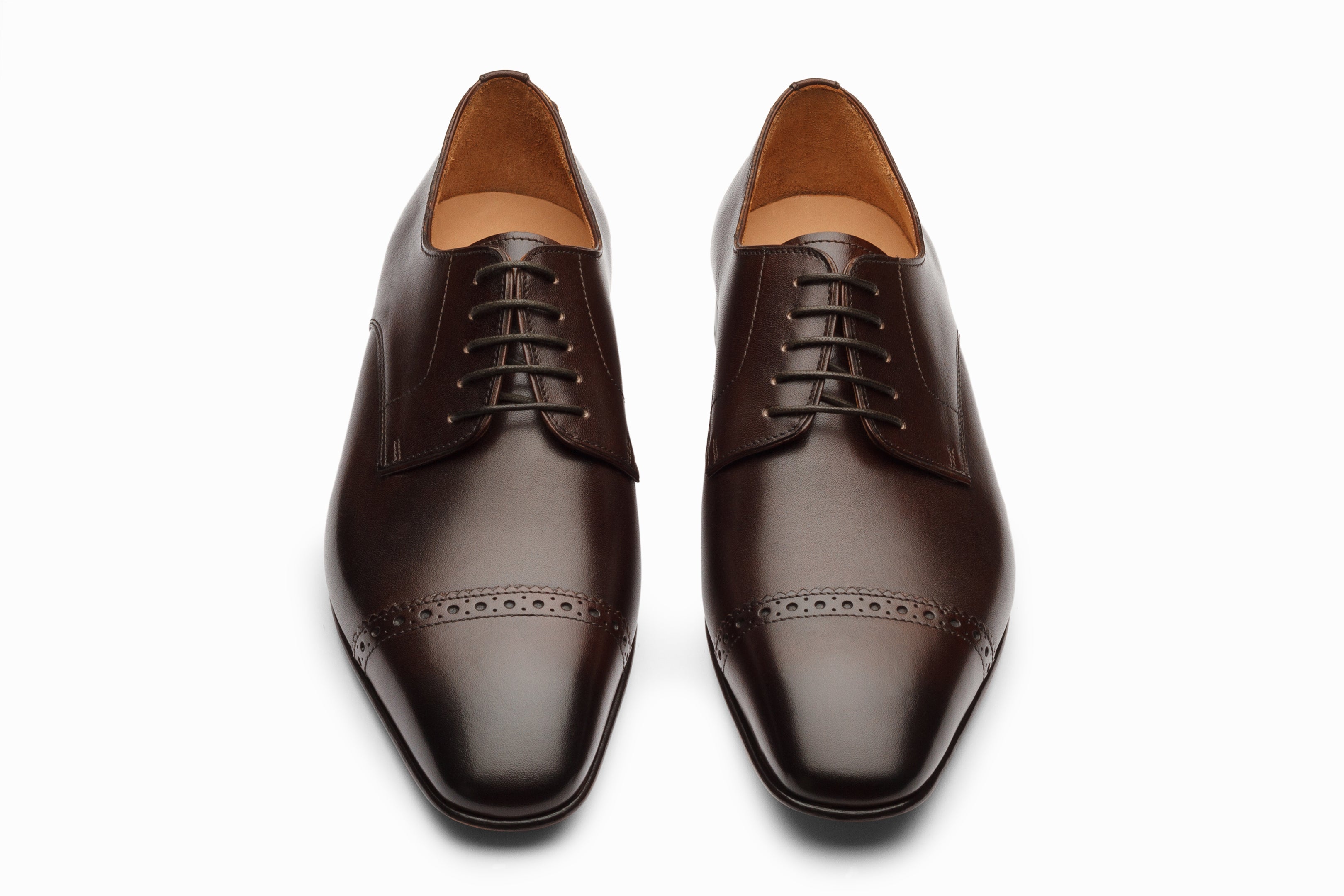 Premium Dark Brown Captoe Derby Shoes for Men - Classic Formal & Business Dress Shoes for Office, Wedding & Special Occasions