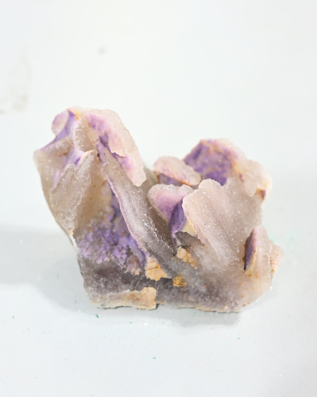 Natural Purple Fluorite with Druzy Quartz and Muscovite - Healing Crystal for Meditation, Energy Work & Home Decor