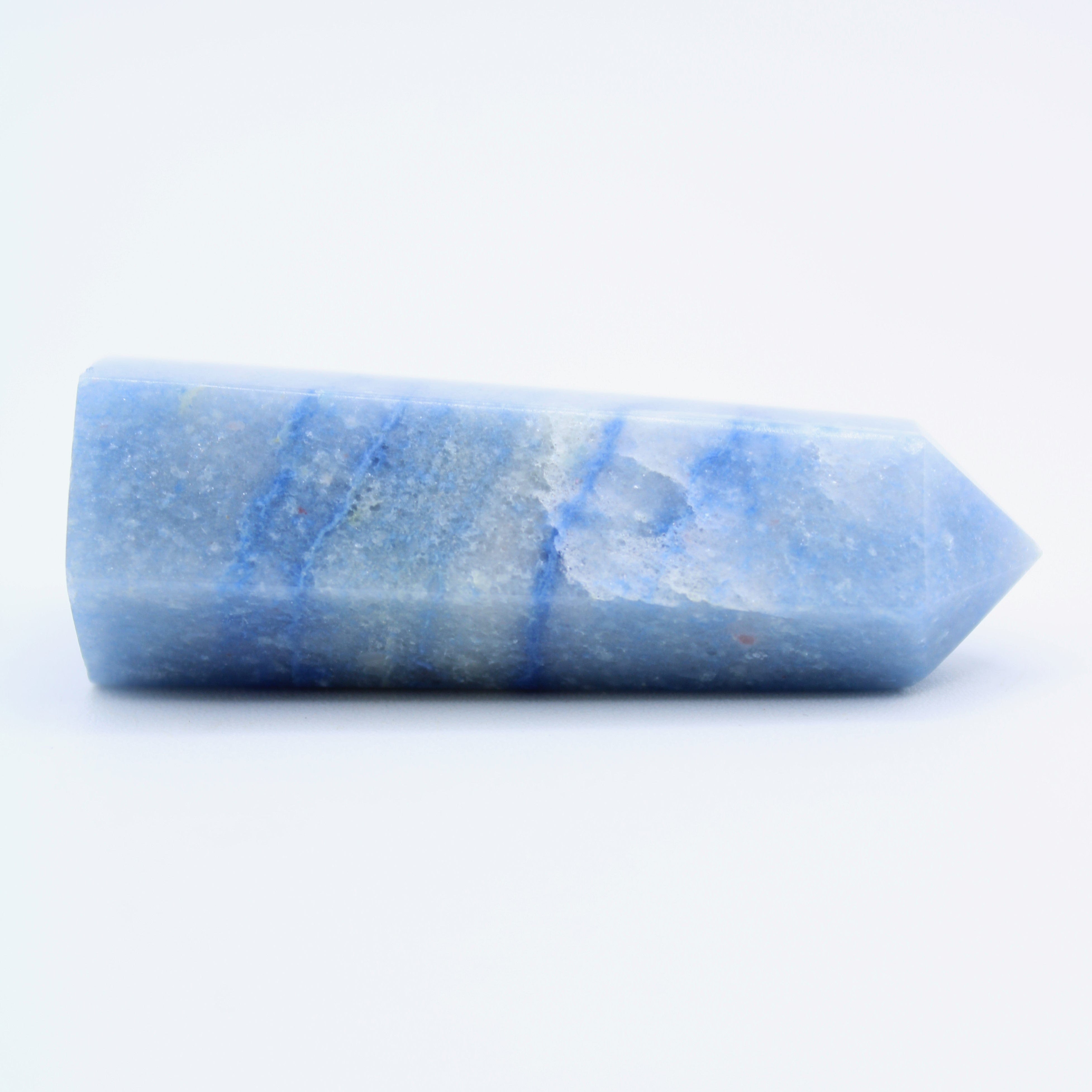 Blue Quartz Crystal Tower - Natural Healing Stone for Home Decor, Meditation & Energy Cleansing | Perfect for Office Desk, Yoga Space & Gift Giving